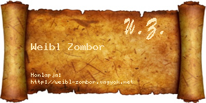 Weibl Zombor névjegykártya